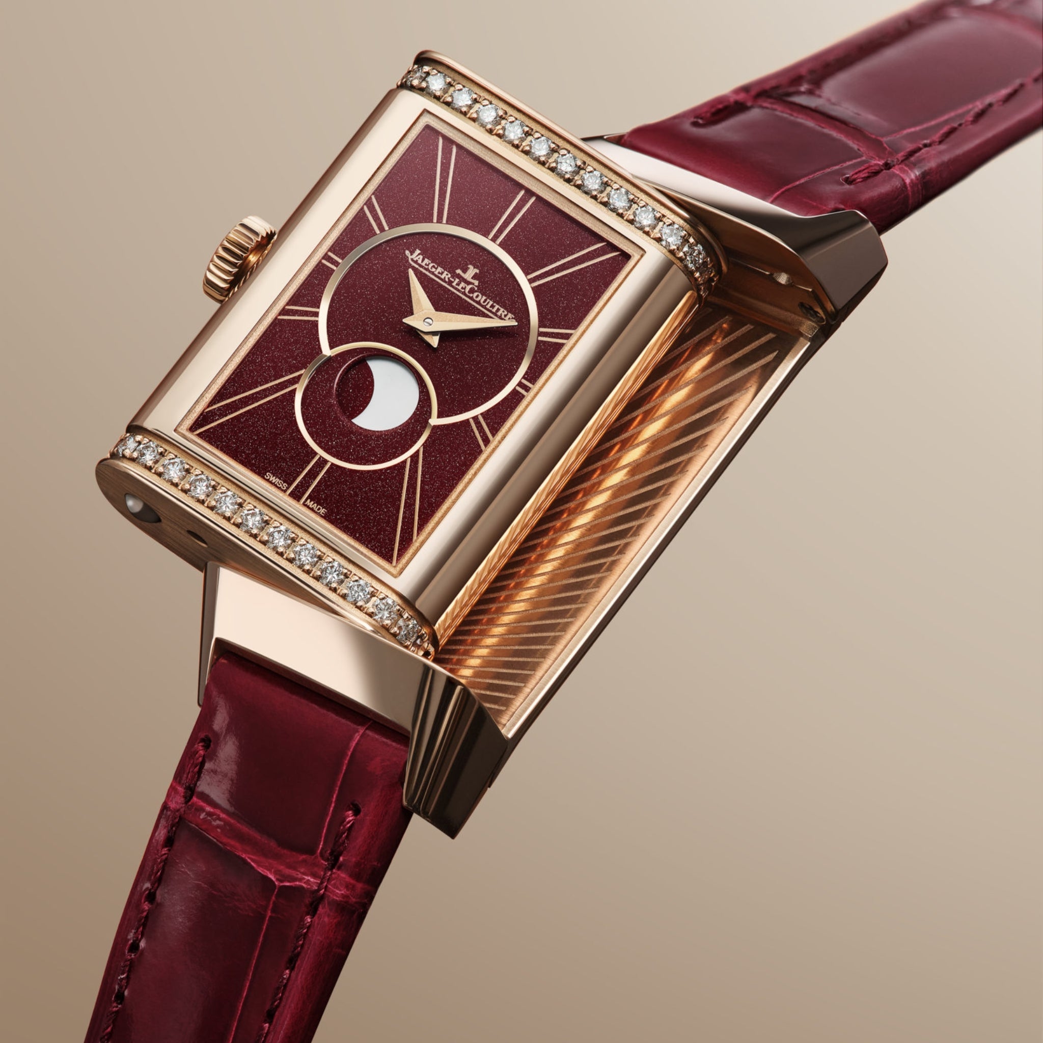 Leather Strap - For Jaeger - LeCoultre (JLC) Reverso - Red - Helvetus