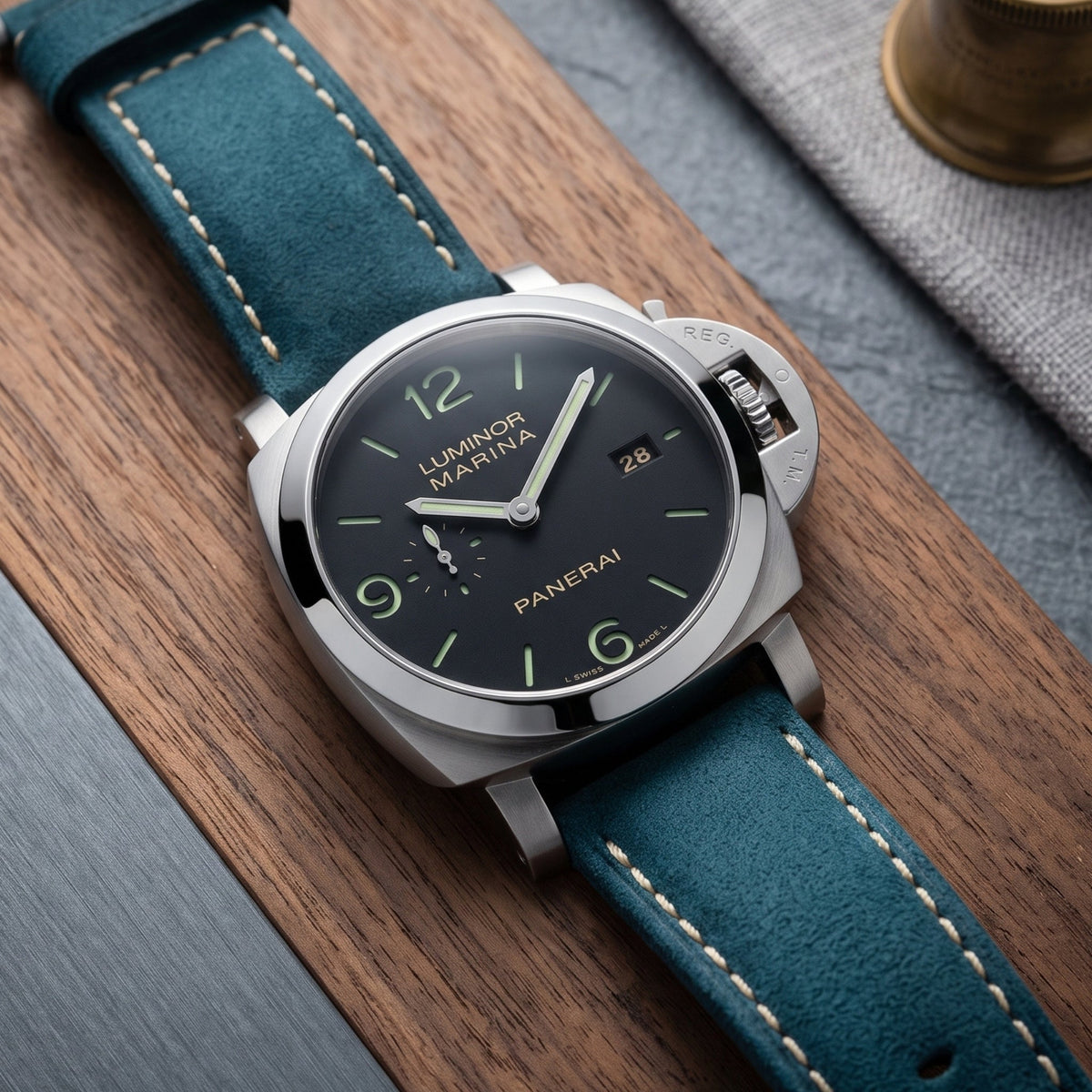Leather Strap - For Panerai - Denim Blue - Helvetus