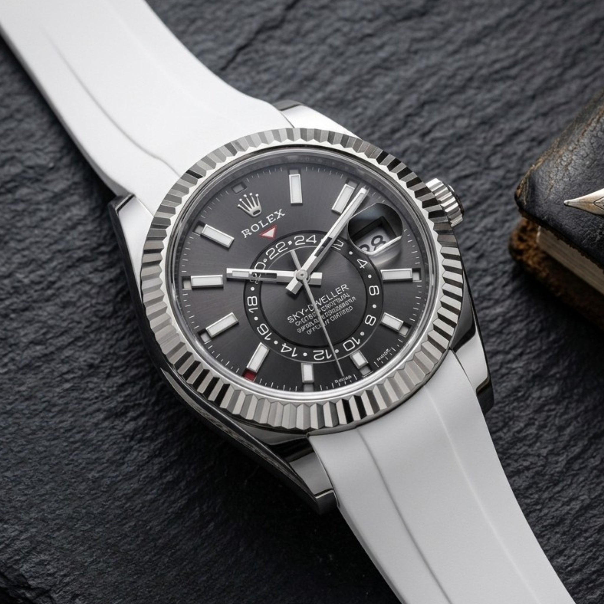 Rubber Strap - For Rolex Sky-Dweller - White