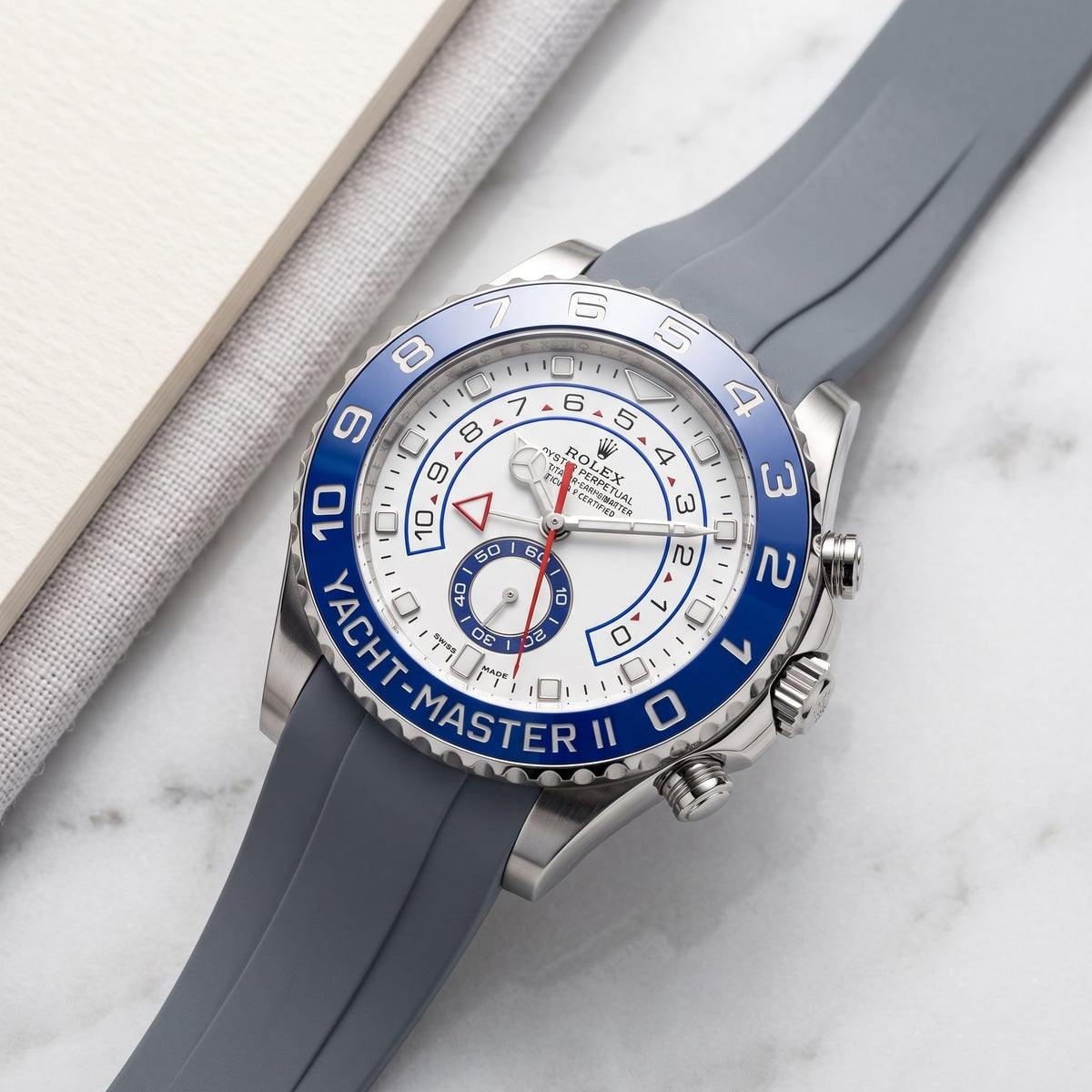 Rubber Strap - For Rolex Yacht-Master II 44mm - Grey
