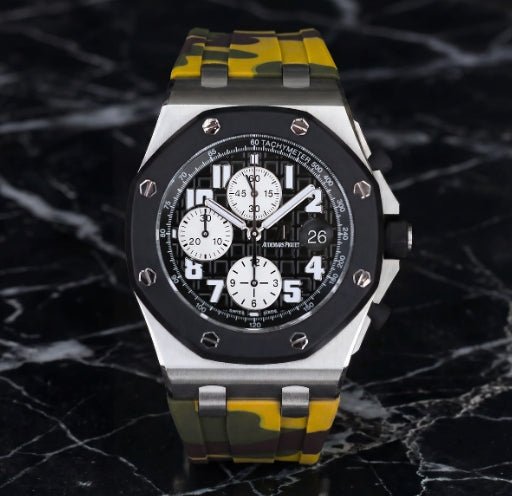 Rubber Strap - For all Audemars Piguet Offshore 42mm - Yellow Camo - Helvetus