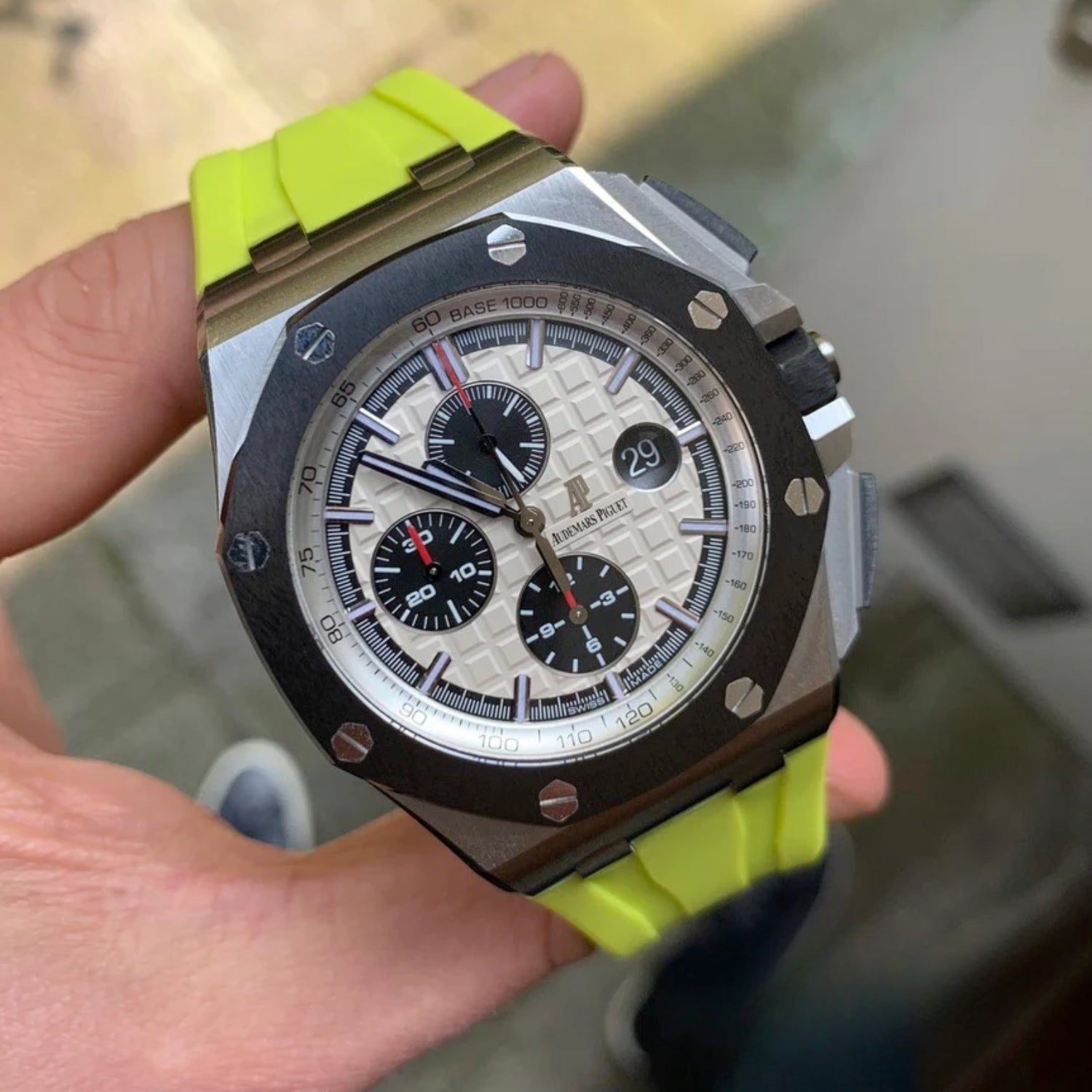 Rubber Strap - For all Audemars Piguet Offshore 44mm - Lime Green - Helvetus