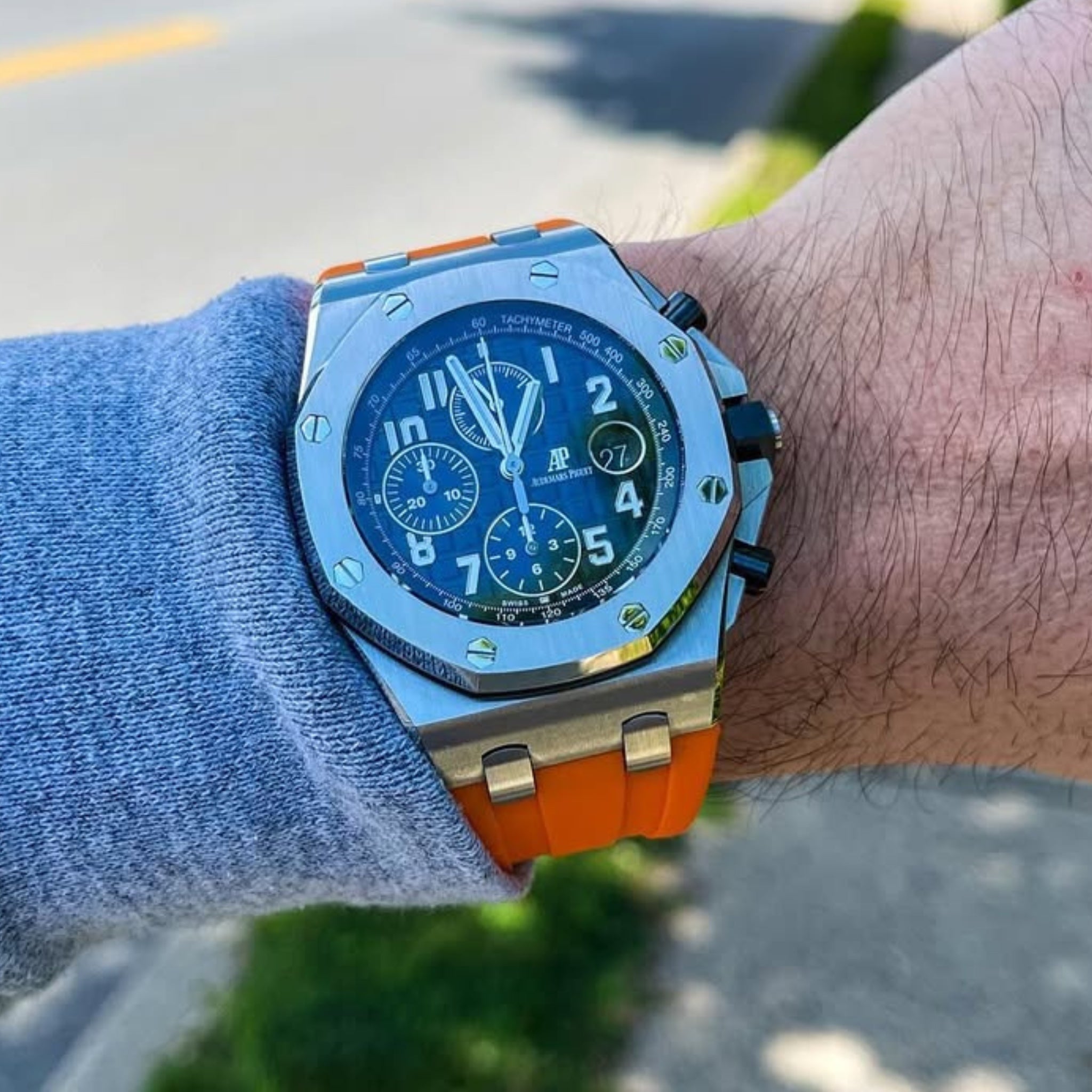 Rubber Strap - For all Audemars Piguet Offshore 44mm - Orange - Helvetus