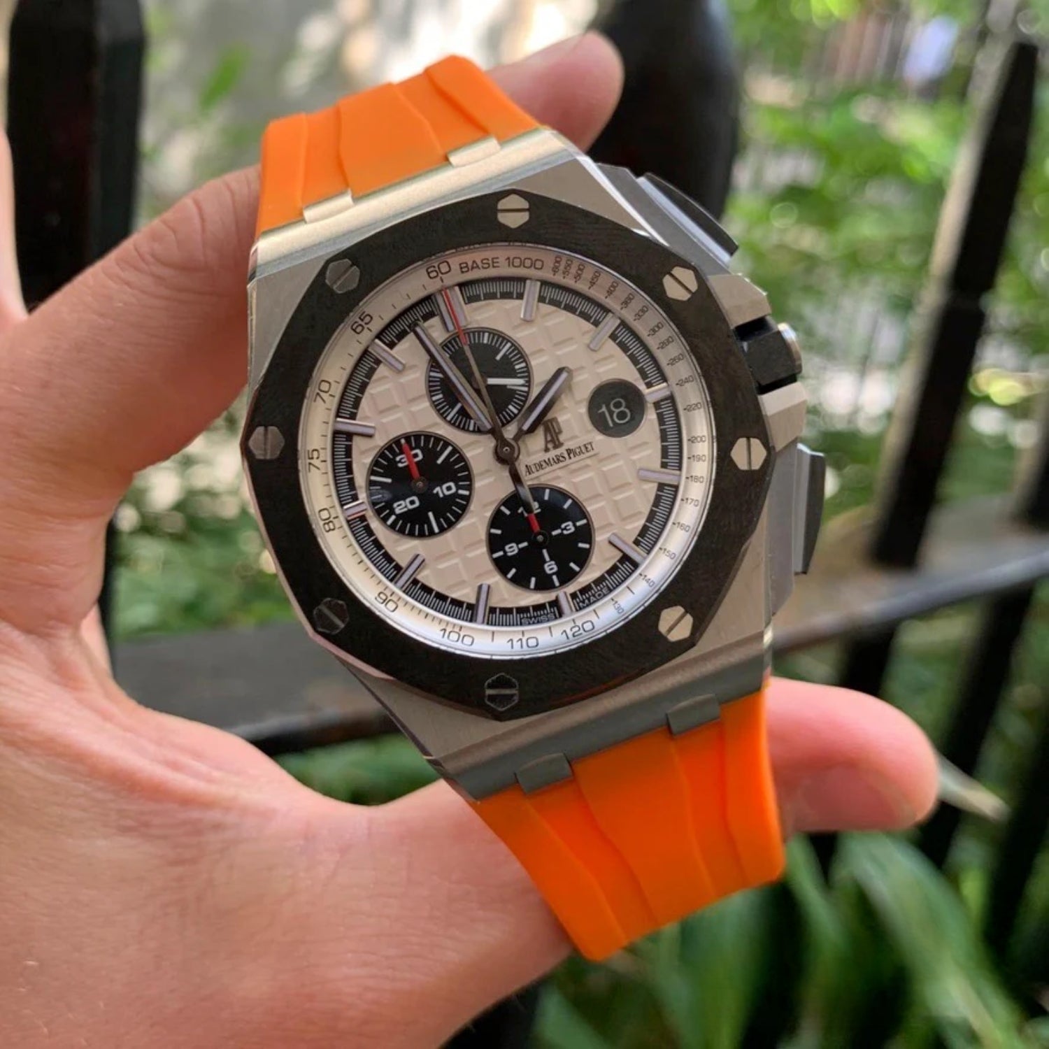 Rubber Strap - For all Audemars Piguet Offshore 44mm - Orange - Helvetus