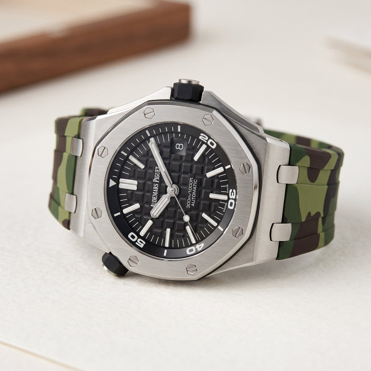 Rubber Strap - For all Audemars Piguet Offshore Diver - Military Camo - Helvetus