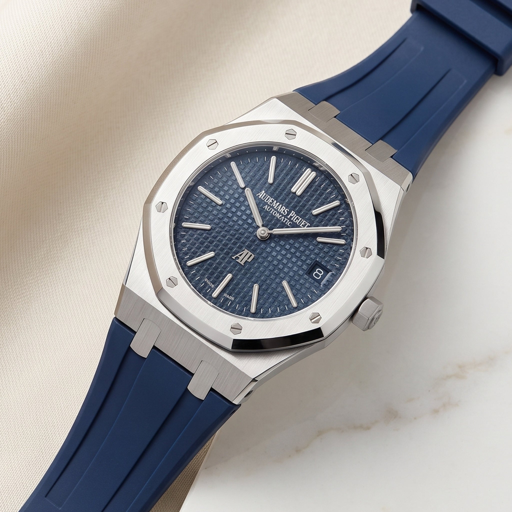 Rubber Strap - For all Audemars Piguet Royal Oak 39mm - Blue - Helvetus
