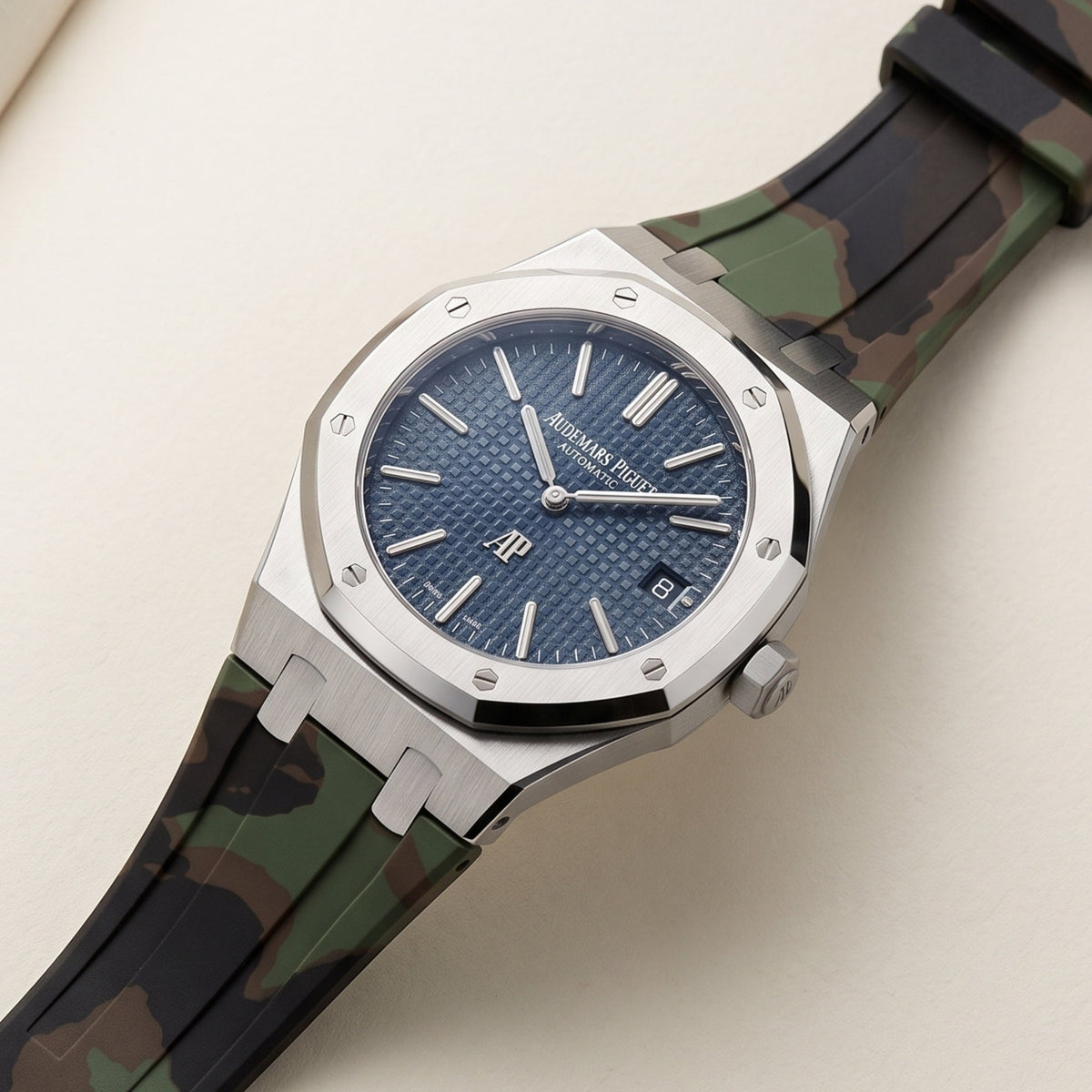Rubber Strap - For all Audemars Piguet Royal Oak 39mm - Military Camo - Helvetus