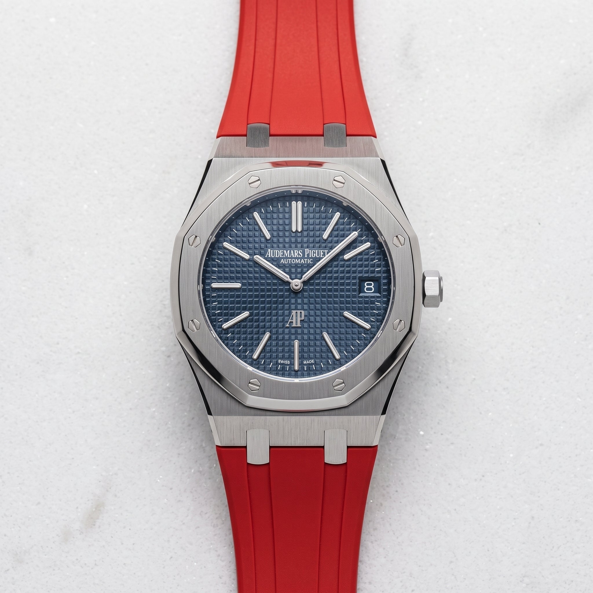Rubber Strap - For all Audemars Piguet Royal Oak 39mm - Red - Helvetus