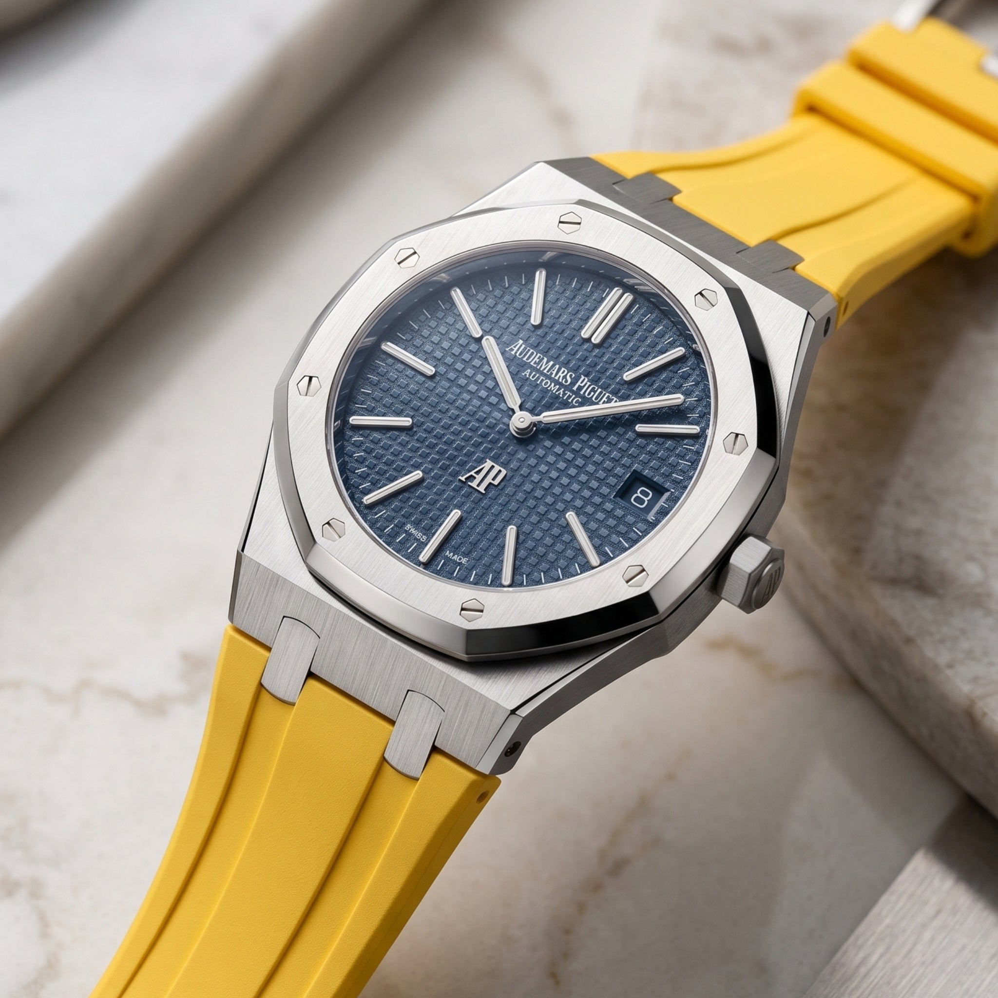 Rubber Strap - For all Audemars Piguet Royal Oak 39mm - Yellow - Helvetus