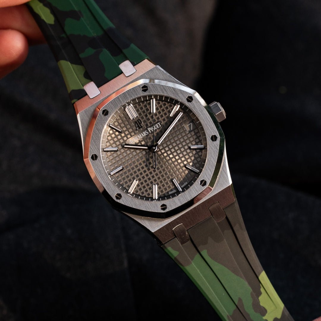 Rubber Strap - For all Audemars Piguet Royal Oak 41mm - Military Camo - Helvetus