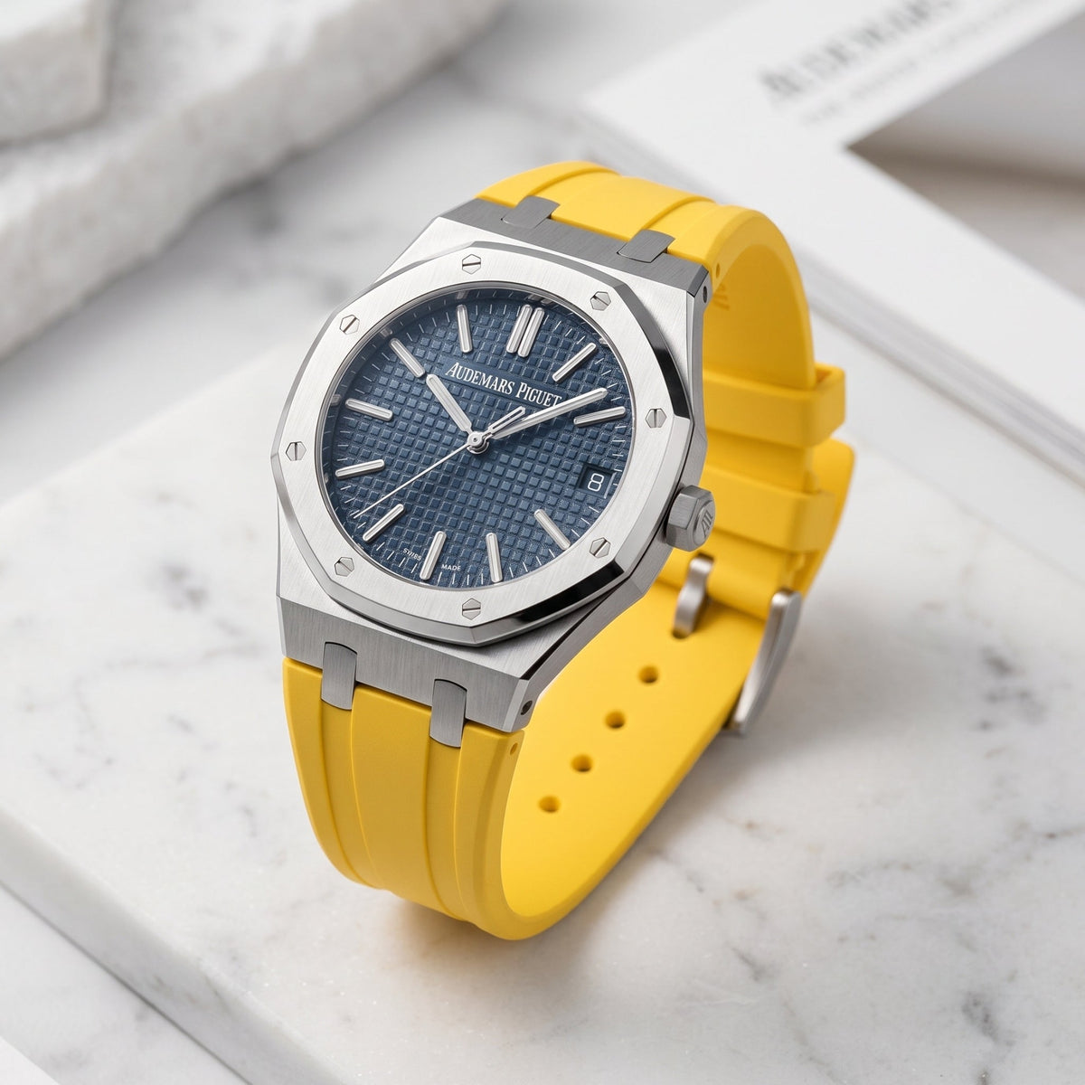 Rubber Strap - For all Audemars Piguet Royal Oak 41mm - Yellow - Helvetus