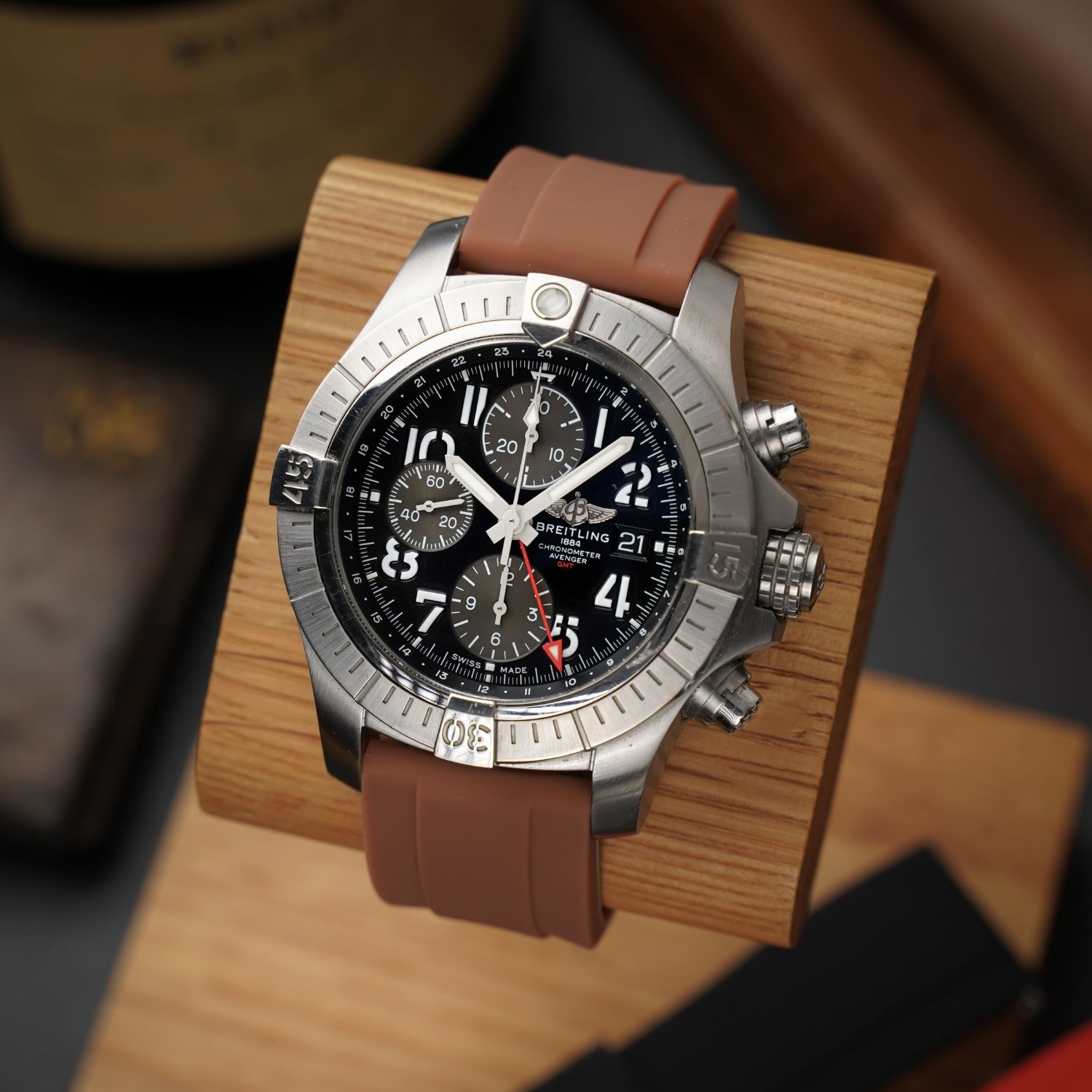 Rubber Strap - For all Breitling Avenger Models - Brown - Helvetus