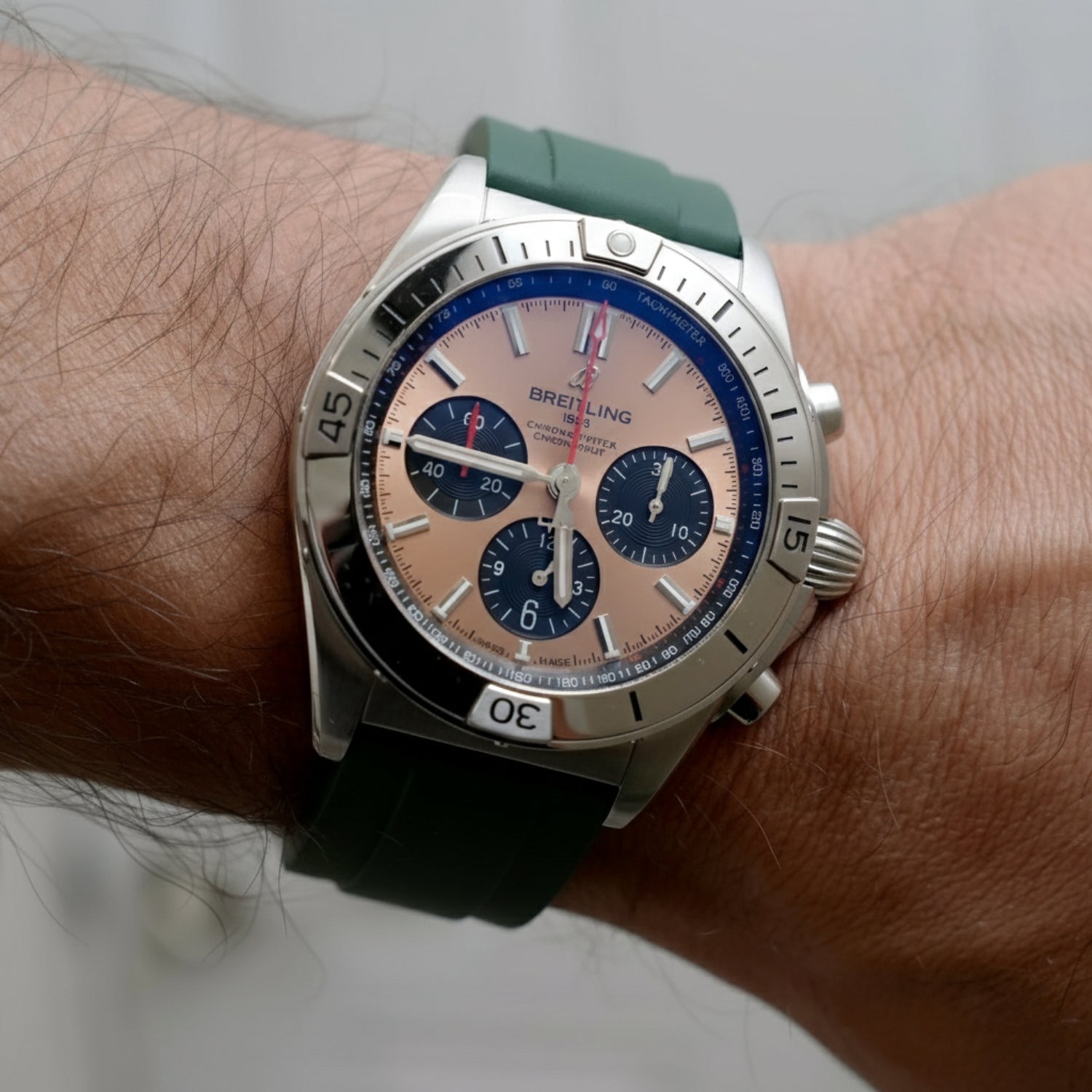 Rubber Strap - For all Breitling Chronomat Models - Green - Helvetus