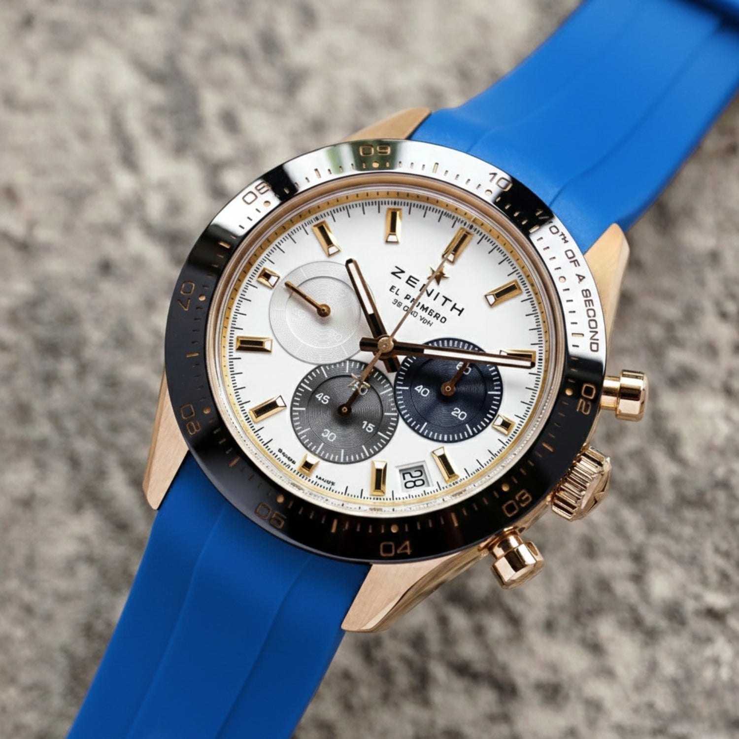 Rubber Strap - For all Zenith Chronomaster Models - Blue - Helvetus