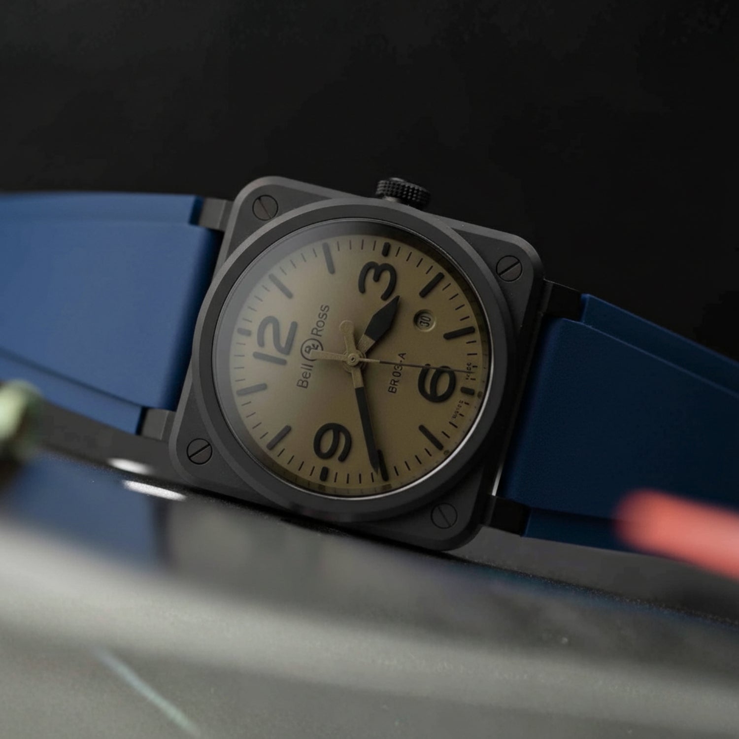 Rubber Strap - For Bell & Ross BR - 01 | BR - 03 - Blue - Helvetus
