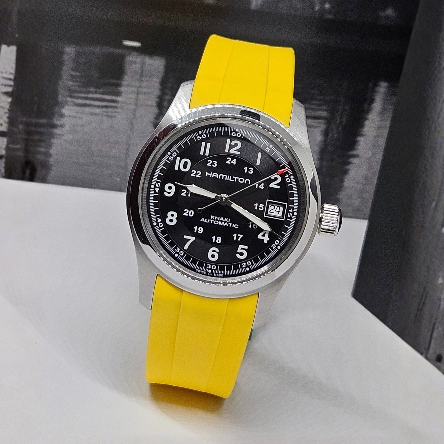 Rubber Strap – For Hamilton Khaki Field (38mm/40mm/42mm) - Yellow - Helvetus
