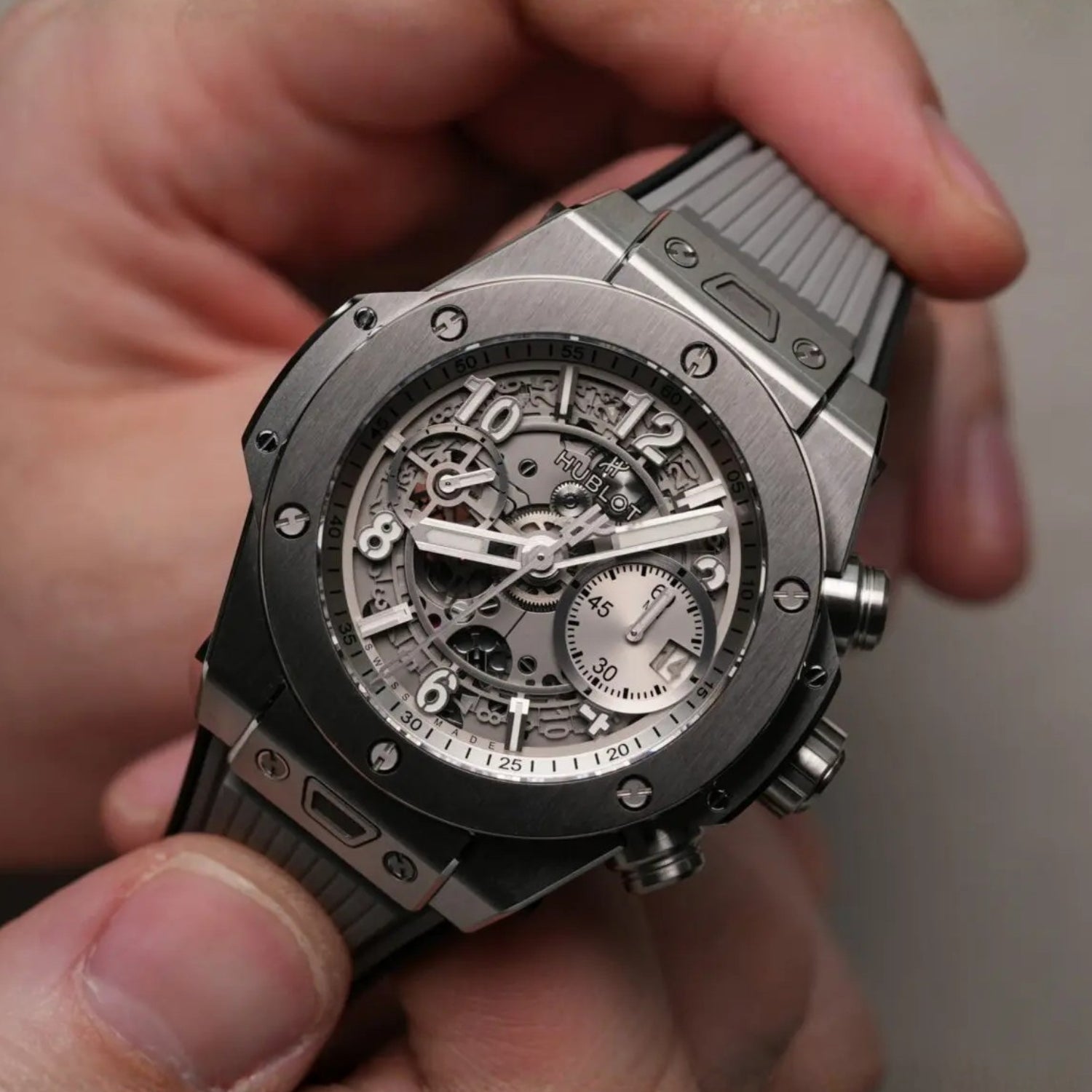 Rubber Strap - For Hublot Big Bang 42mm - Grey - Helvetus