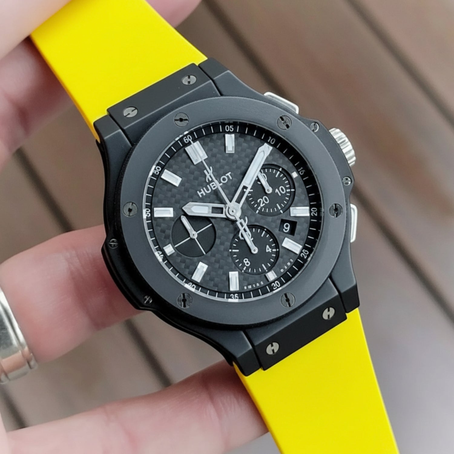 Rubber Strap - For Hublot Big Bang 44mm - Yellow - Helvetus