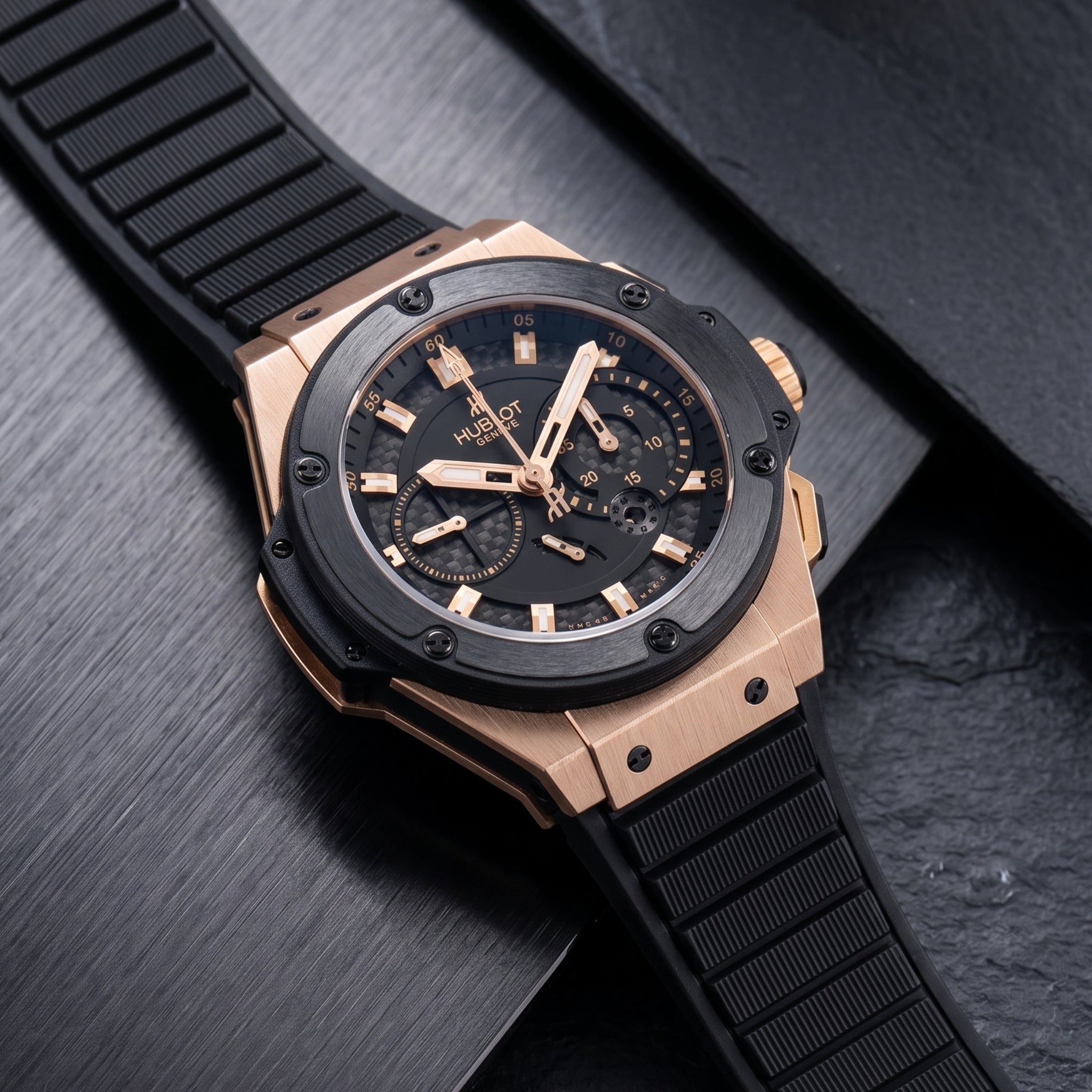 Rubber Strap - For Hublot King Power - Black - Helvetus
