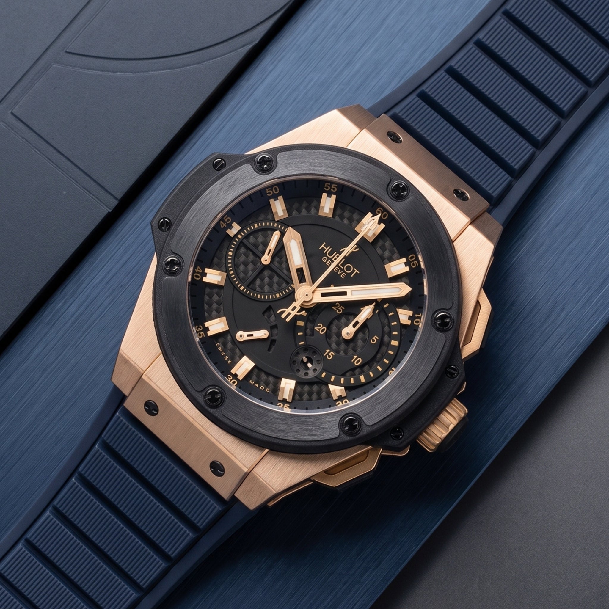 Rubber Strap - For Hublot King Power - Navy Blue - Helvetus