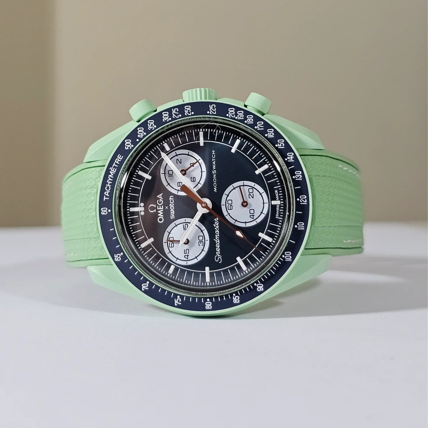 Rubber Strap - For Mission on Earth | Omega X Swatch | MoonSwatch - Green w/White - Helvetus
