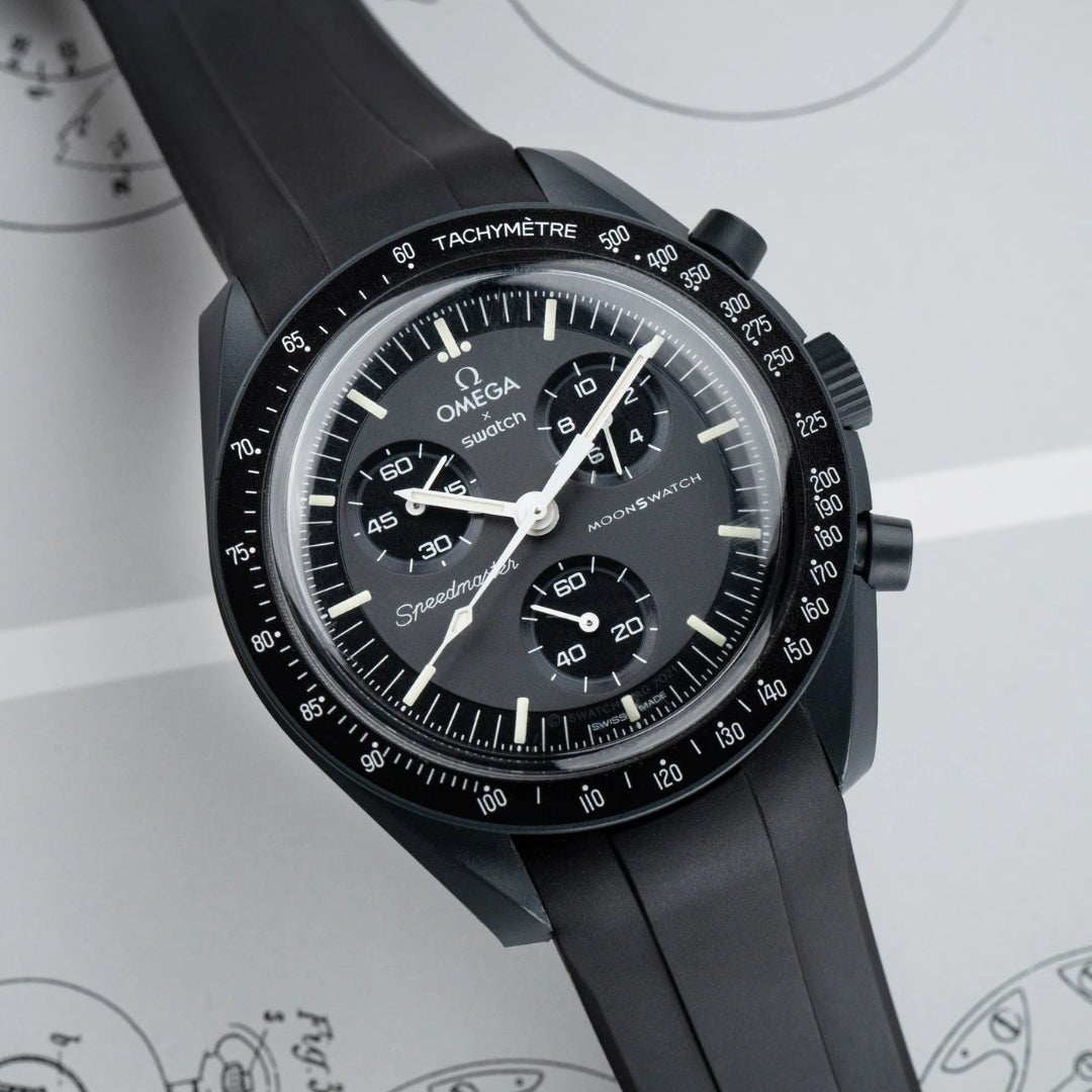 Rubber Strap - For Mission to Mercury | Omega X Swatch | MoonSwatch - Black - Helvetus