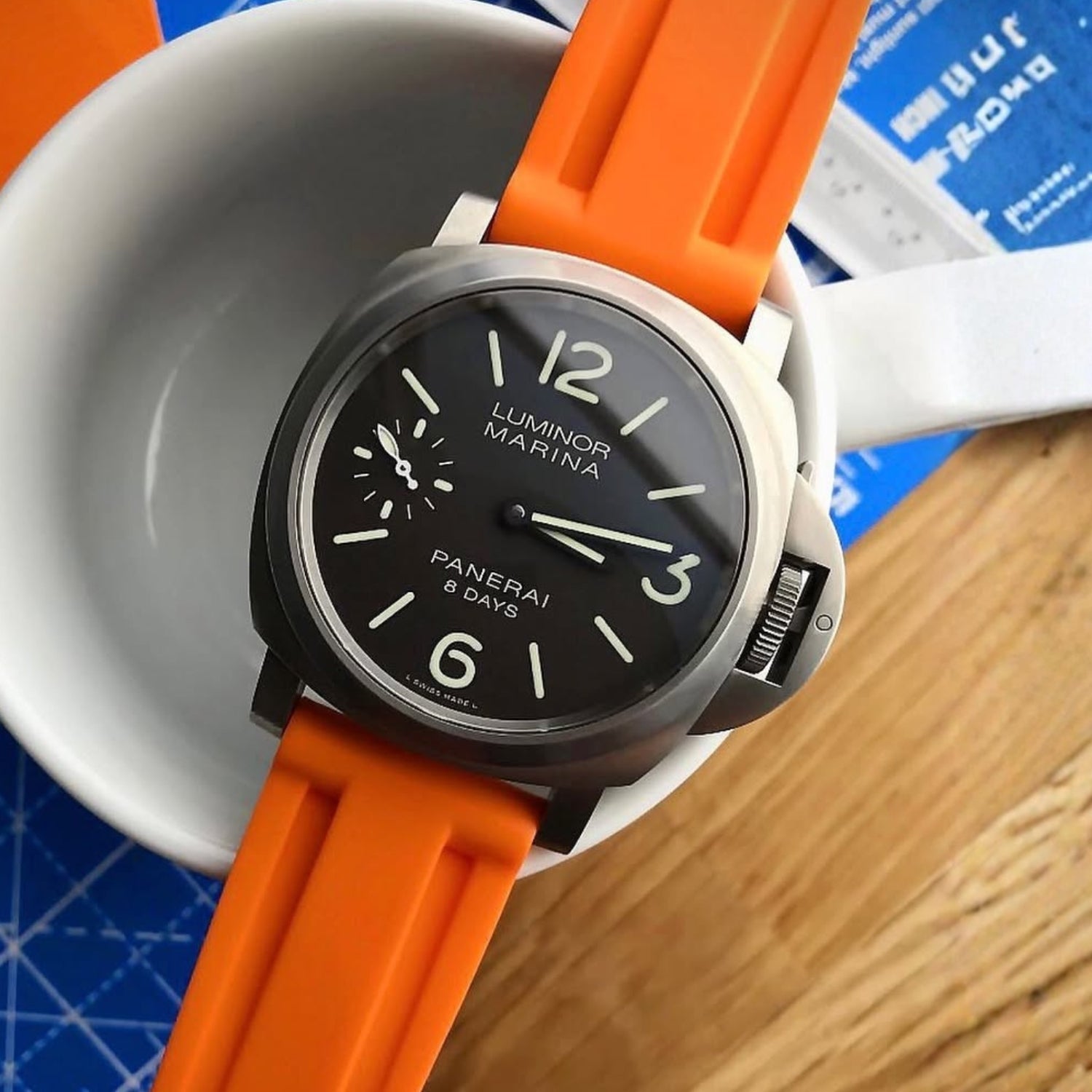 Rubber Strap - For Panerai - Orange - Helvetus