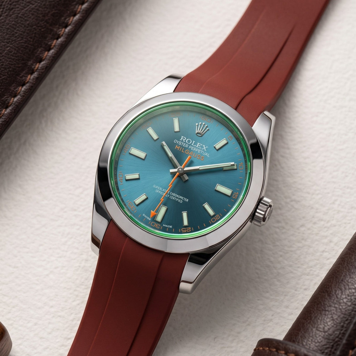 Rubber Strap - For Rolex Milgauss - Bordeaux - Helvetus