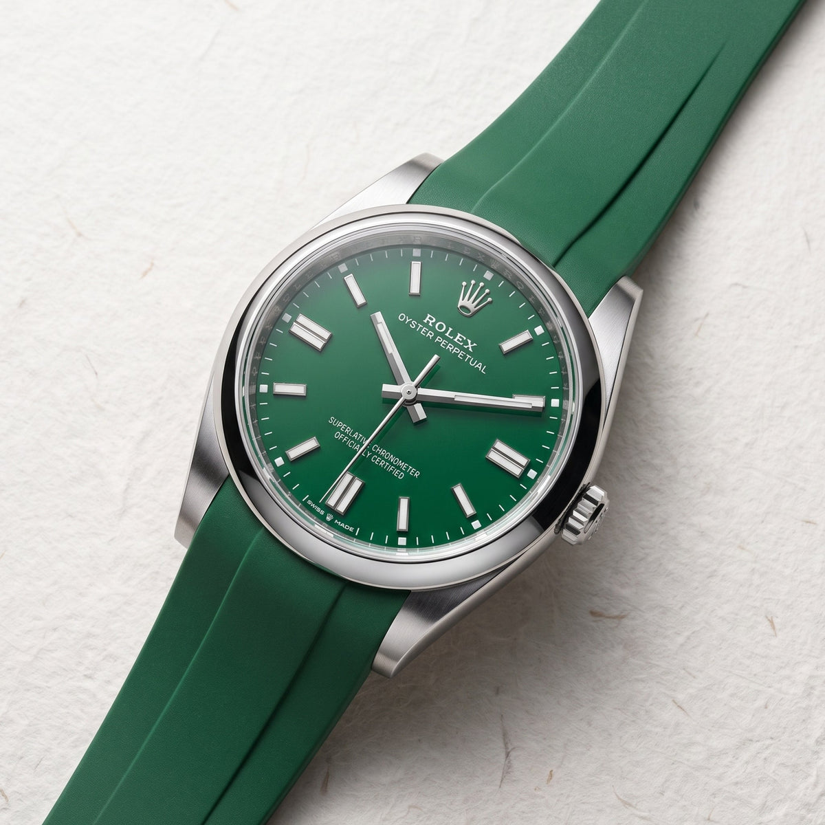 Rubber Strap - For Rolex Oyster Perpetual 36mm - Green - Helvetus