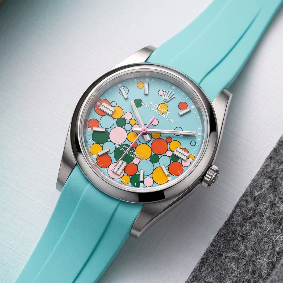 Rubber Strap - For Rolex Oyster Perpetual 36mm - Turquoise - Helvetus