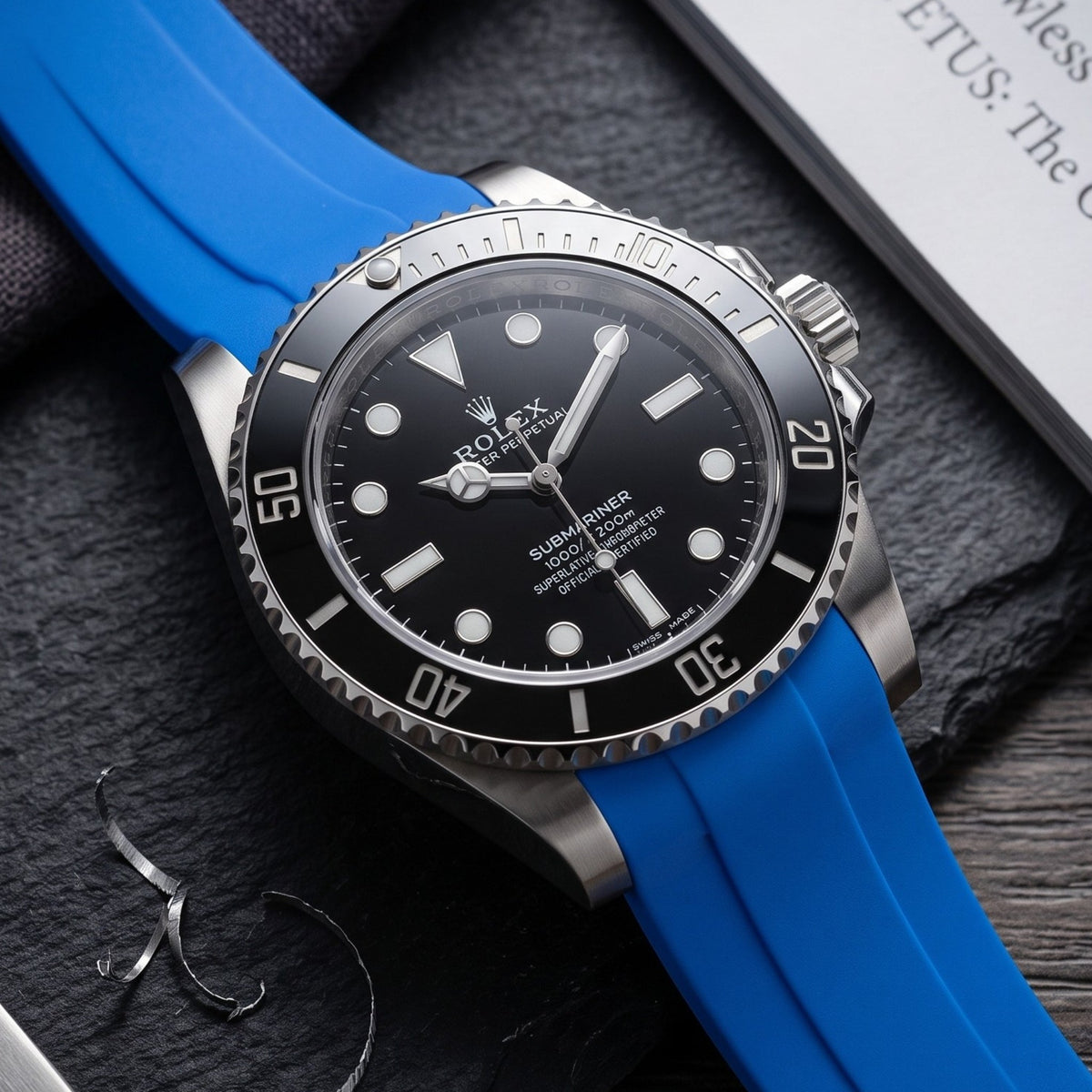 Rubber Strap - For Rolex Submariner - Blue - Helvetus