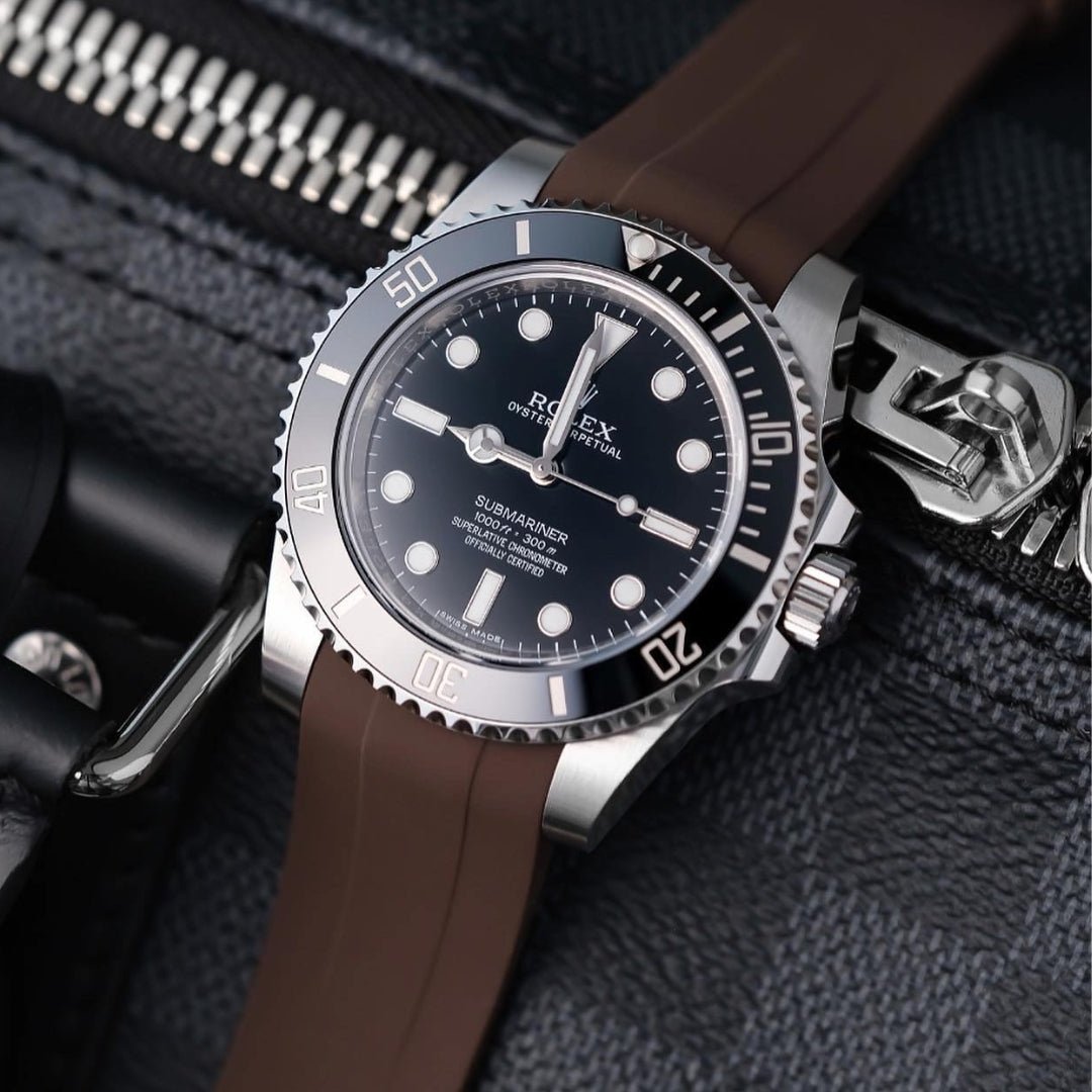 Rubber Strap - For Rolex Submariner - Brown - Helvetus