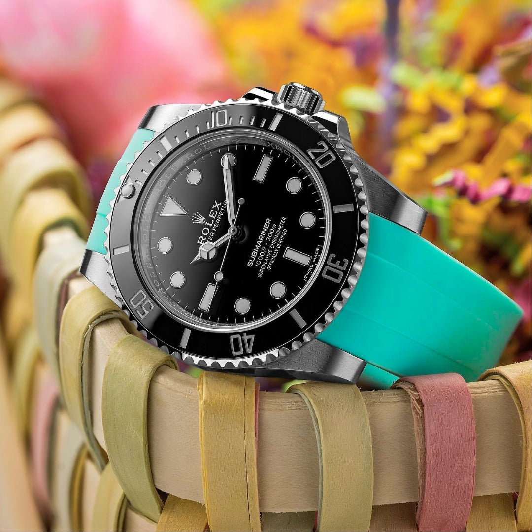 Rubber Strap - For Rolex Submariner - Turquoise - Helvetus