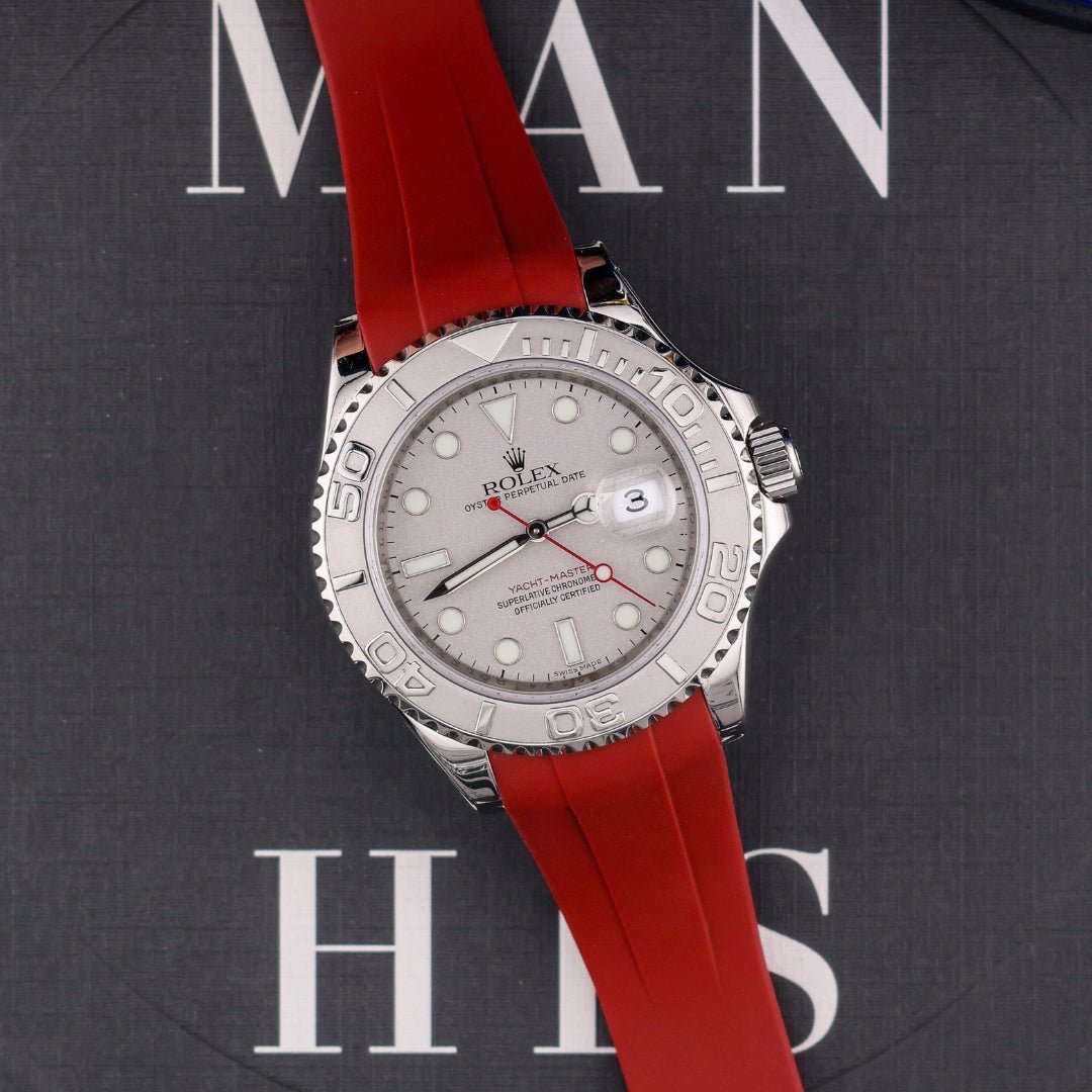 Rubber Strap - For Rolex Yacht - Master 40mm/42mm - Bordeaux - Helvetus