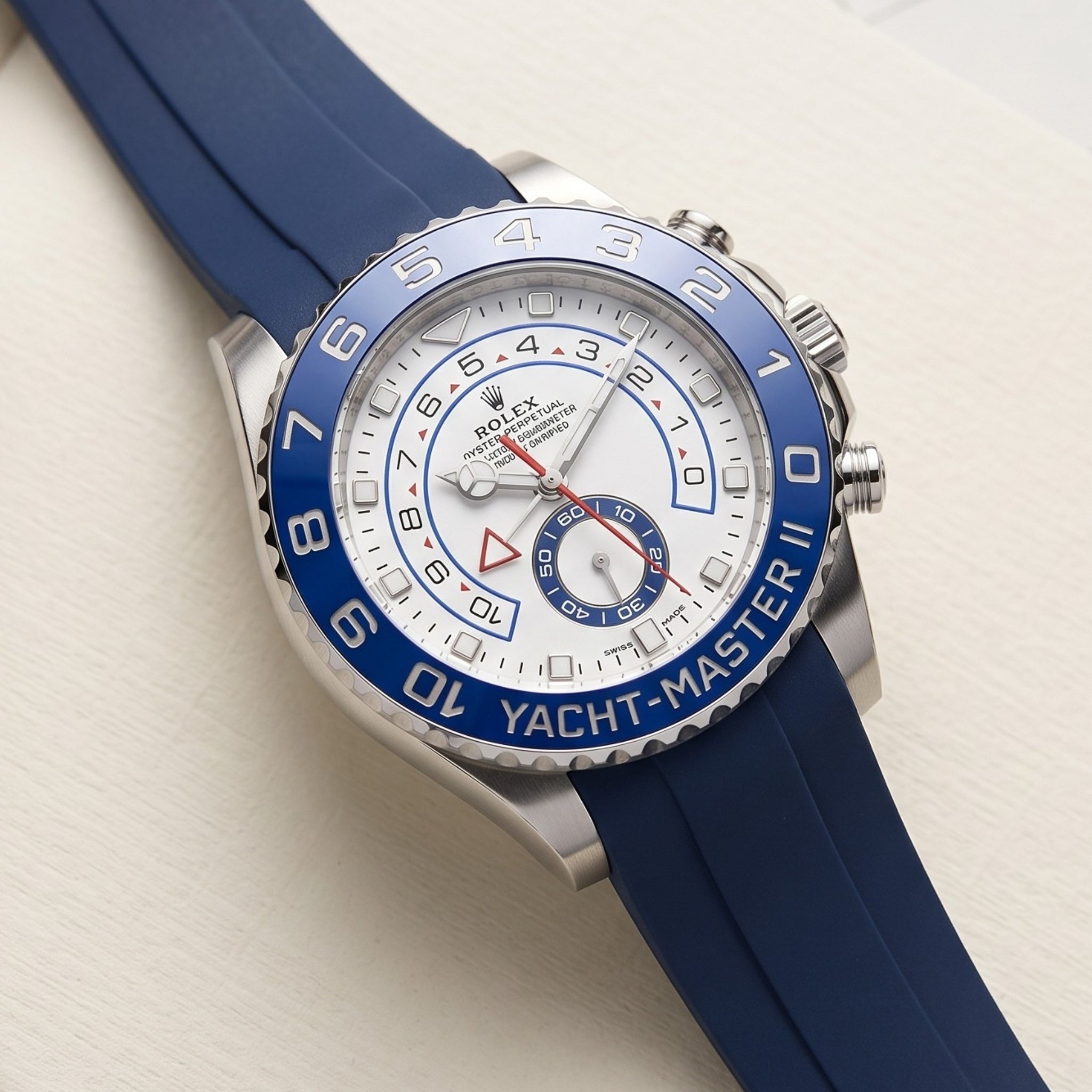 Rubber Strap - For Rolex Yacht-Master II 44mm - Navy Blue - Helvetus
