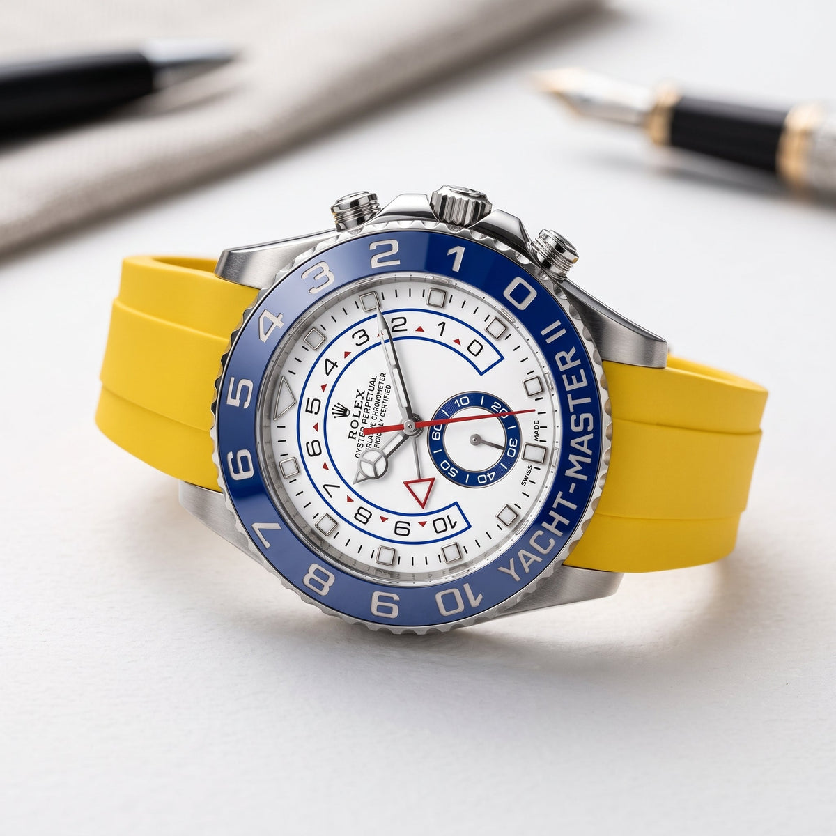 Rubber Strap - For Rolex Yacht-Master II 44mm - Yellow - Helvetus