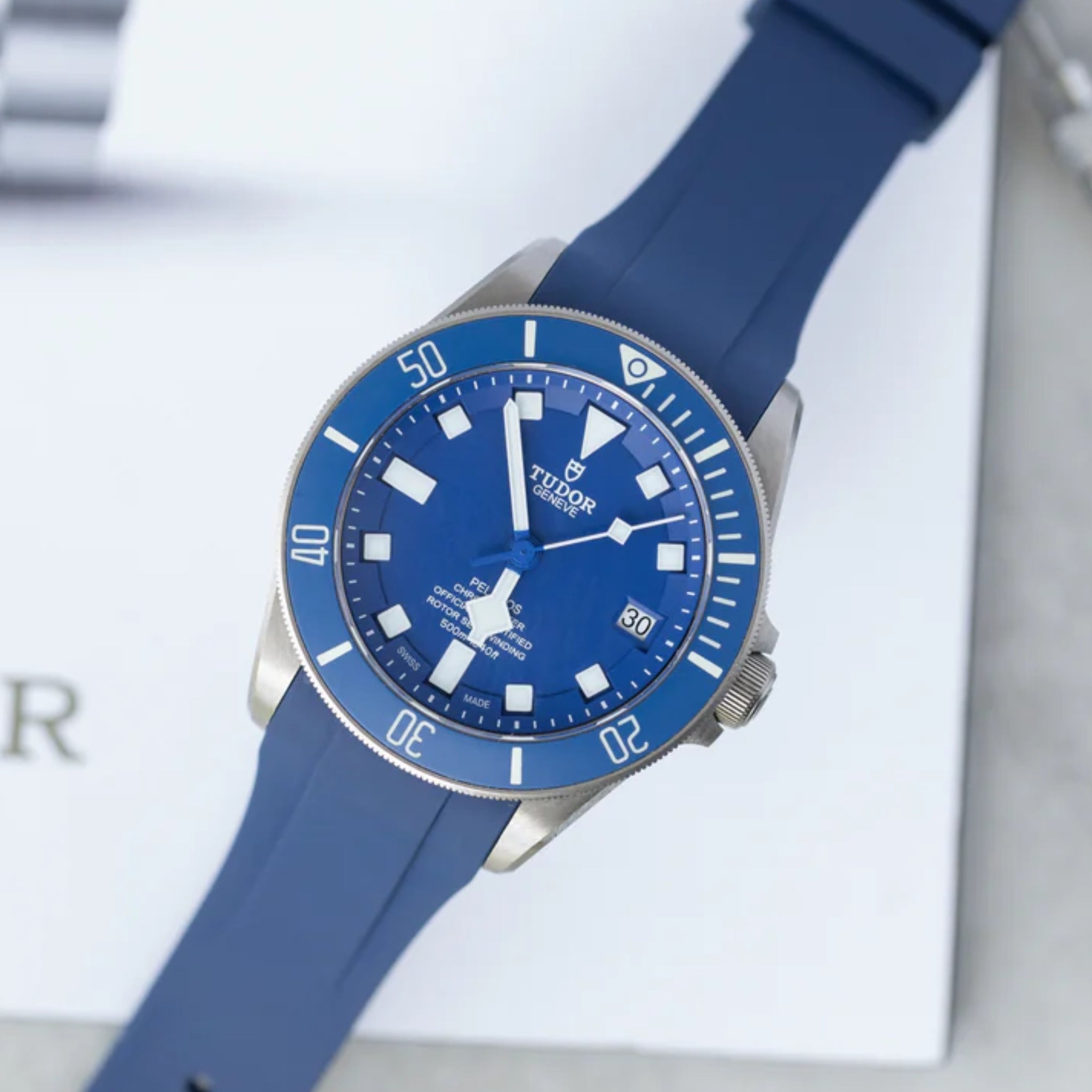 Rubber Strap - For Tudor Pelagos 42 - Navy Blue - Helvetus