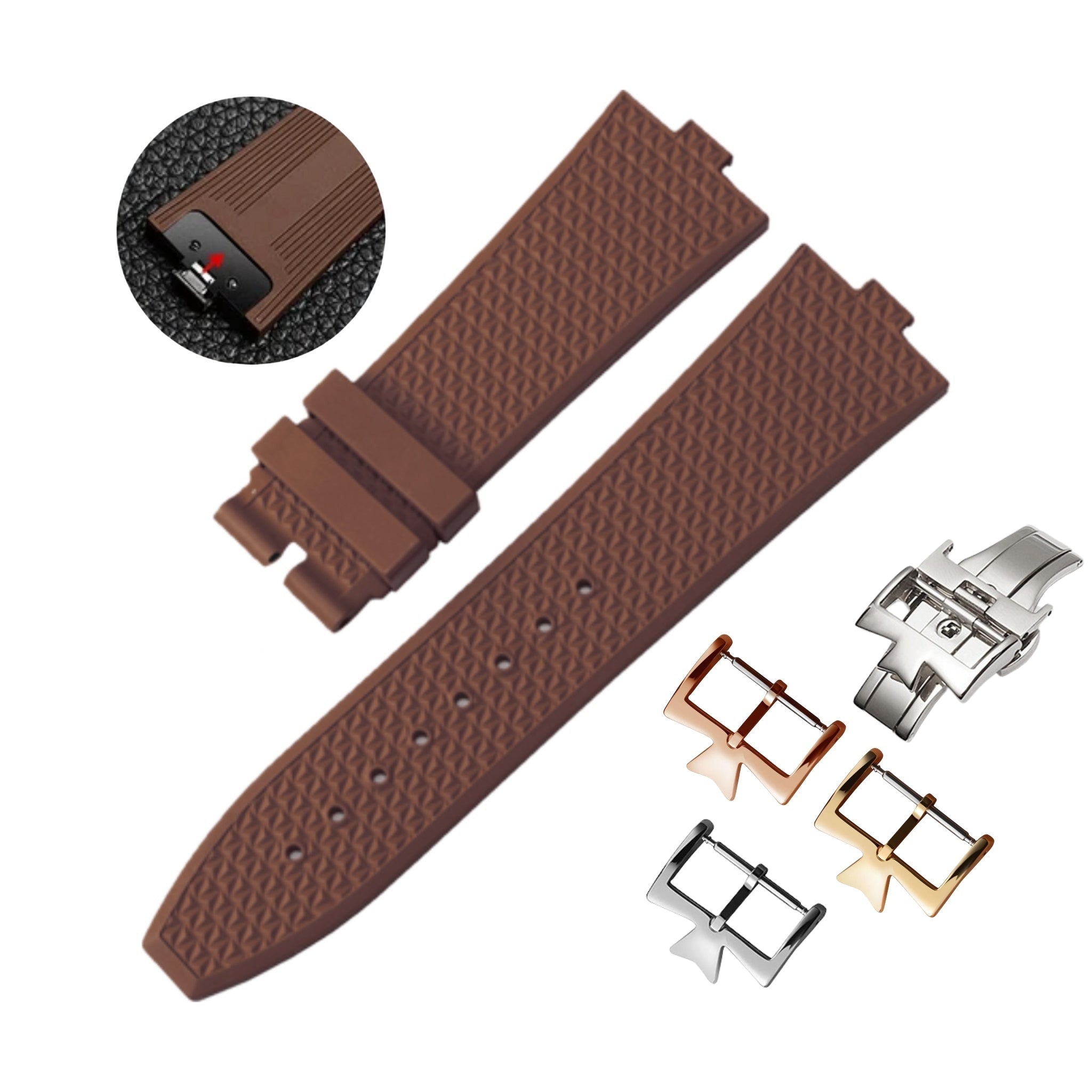 Rubber Strap - For Vacheron Constantin Overseas - Brown - Helvetus