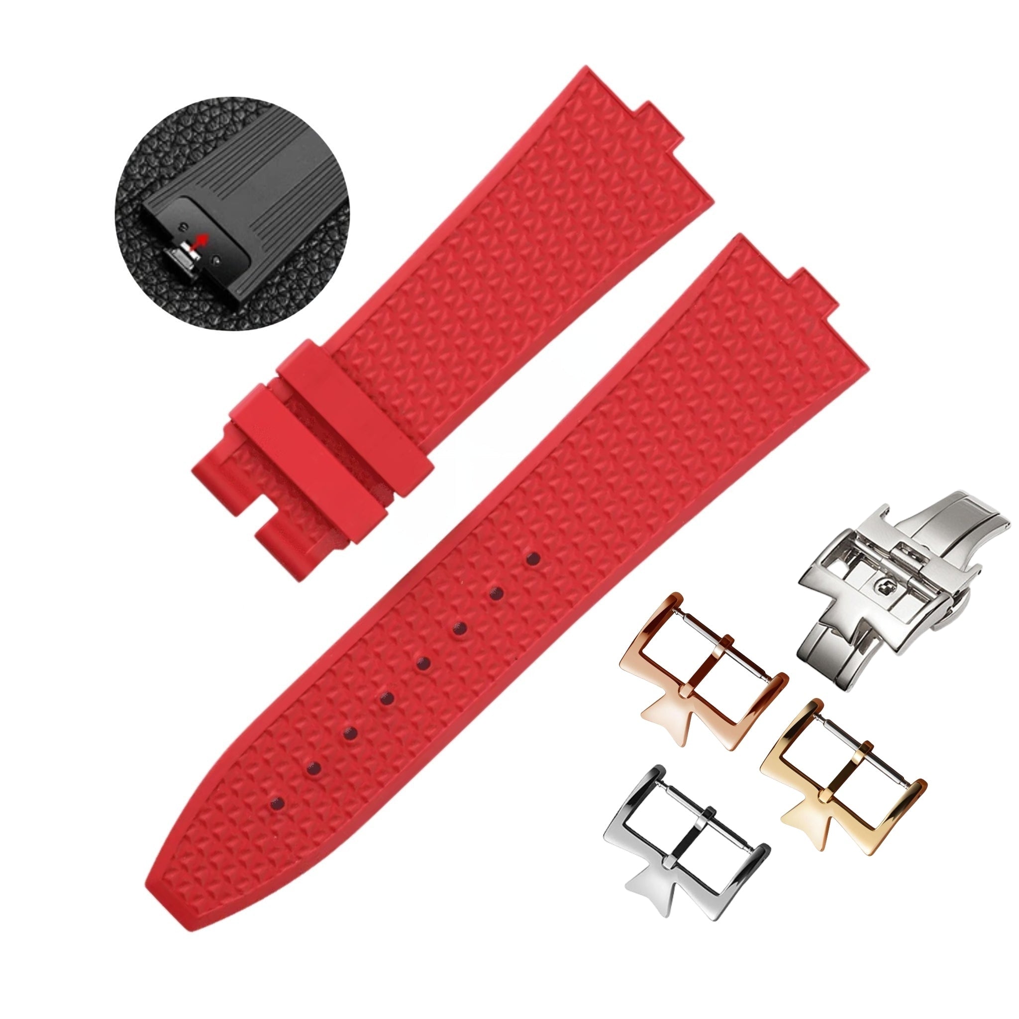 Rubber Strap - For Vacheron Constantin Overseas - Red - Helvetus