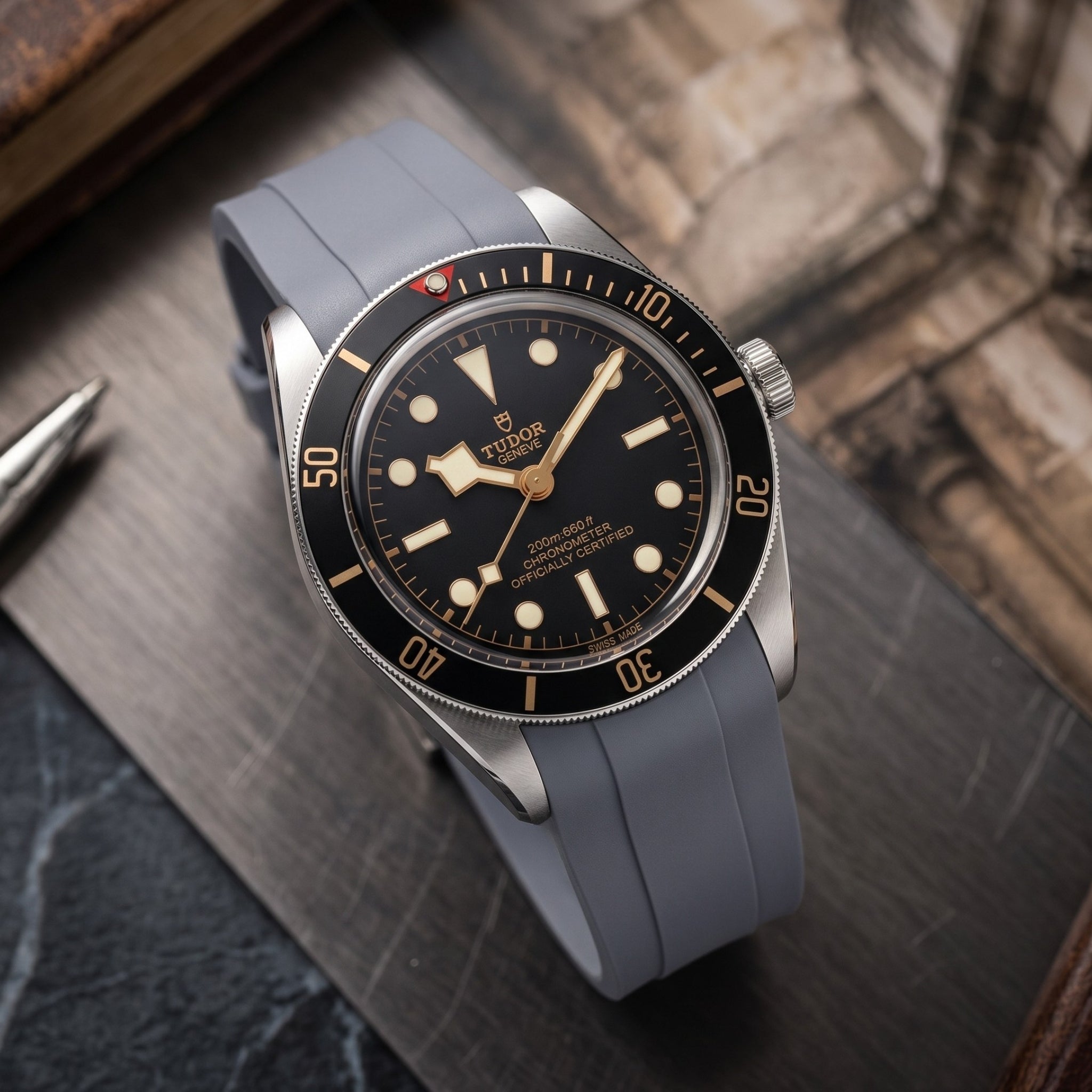 Rubber Strap - For all Tudor Black Bay Models - Grey