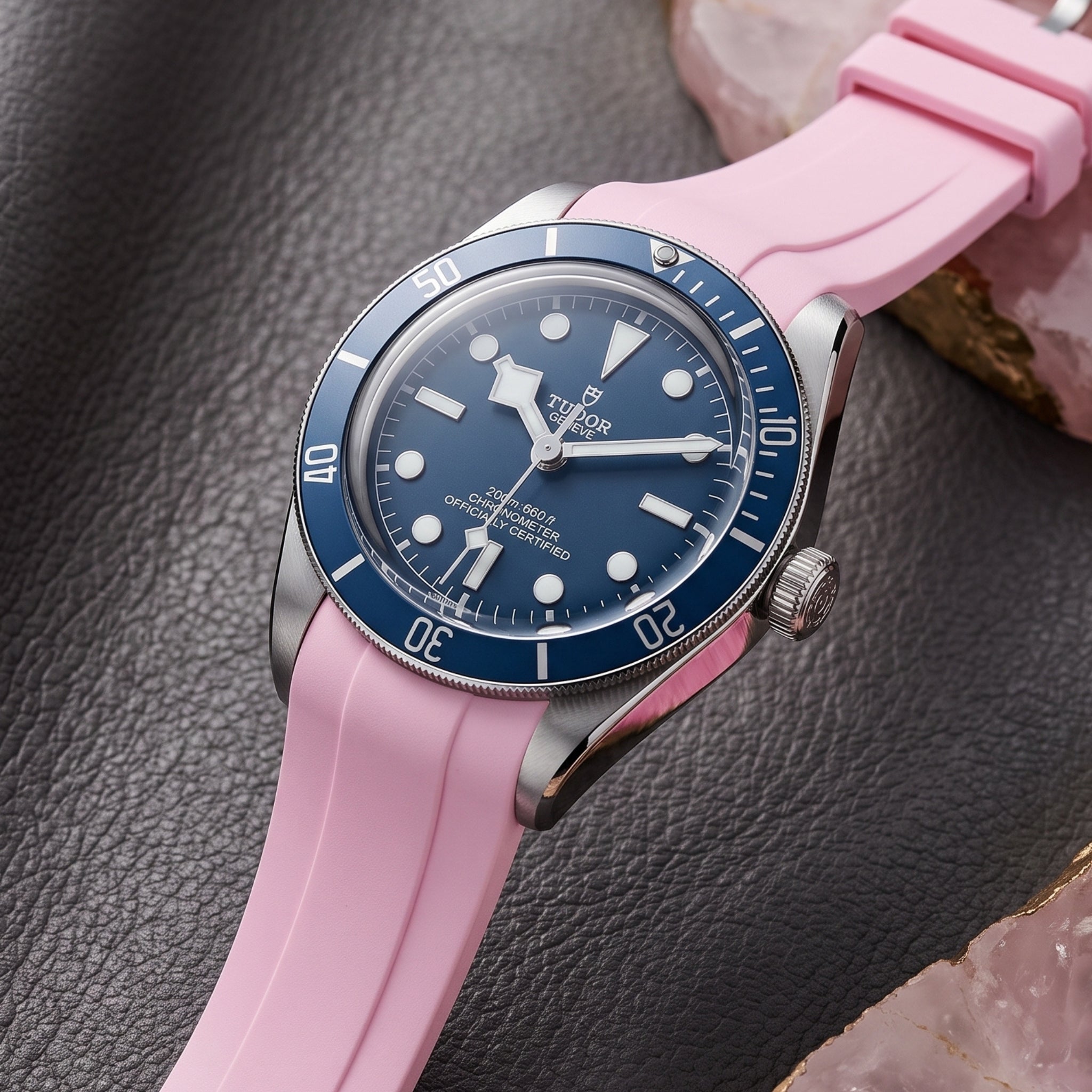 Rubber Strap - For all Tudor Black Bay Models - Pink